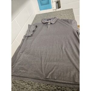 Members Mark Shirt Mens XXL Gray Stretch Cotton‎ Polo Short Sleeve Button